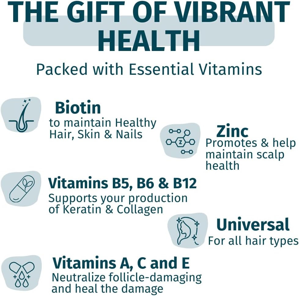 WEEM Hair, Skin & Nails Gummies, Supports Healthy Hair, Vegan Biotin Vitamins for Women & Men Supports Faster Hair Growth, Stronger Nails,