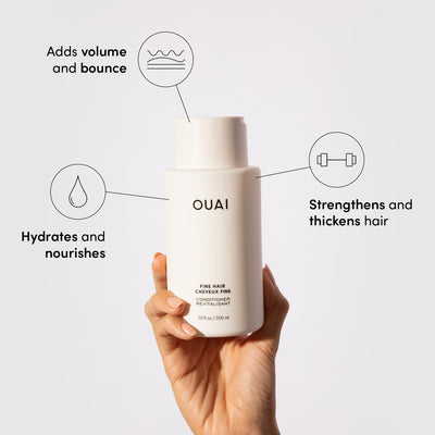 OUAI Conditioner Refill for Fine Hair, Volumizing Conditioner Made with Keratin, Biotin & Chia Seed Oil, Adds Softness, Bounce & Volume, Paraben & Sulfate Free