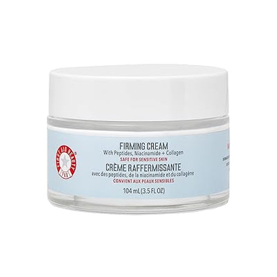 First Aid Beauty - Firming Collagen Cream with Peptides & Niacinamide, Ultra-Rich Plumping Moisturizer, Hydrates & Visibly Firms, Non-Comedogenic, Safe for Sensitive Skin, 3.5 oz