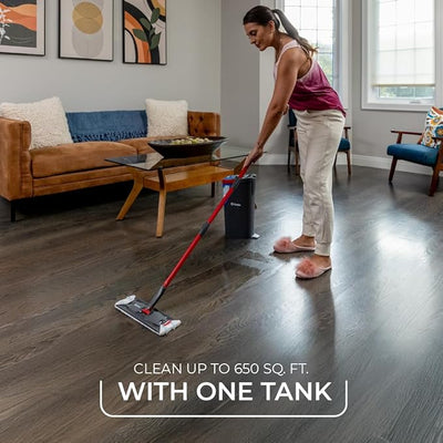O-Cedar H2prO Flat Mop System | Quick Cleaning Tool | Clean with Clean Water | Machine Washable Reusable Microfiber Mop Pad | Safe on Wood Floors, Vinyl, Tile, Baseboards, Walls