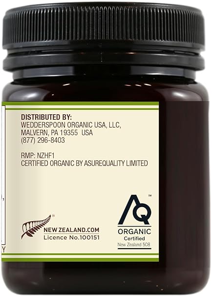 Wedderspoon Raw Organic Manuka Honey KFactor 16+, 8.8 Oz, Unpasteurized, Genuine New Zealand Honey, Multi-Functional, Non-GMO Superfood, Kfactor, Traceable from Our Hives to Your Home