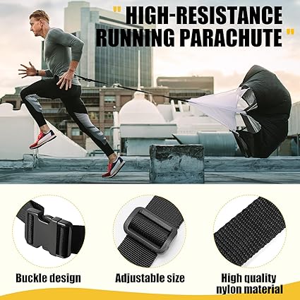 Agility Ladder, Soccer Speed Training Equipment, Football Practise Set with 20ft Ladder, 12 Cones, 4 Adjustable Hurdles, Jump Rope, Parachute, for Basketball, Football, Kids, Youth, Adults