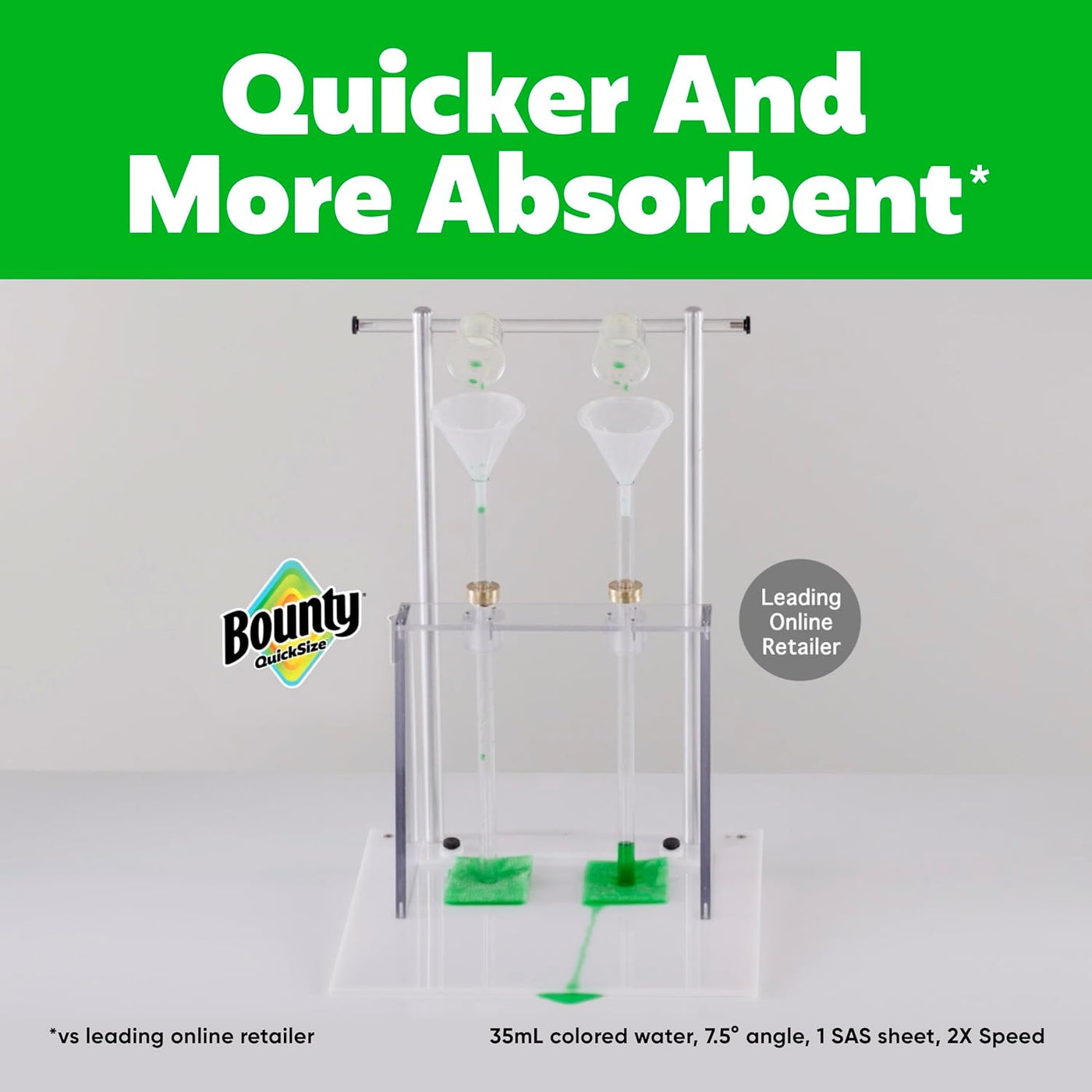 Bounty Quick Size Paper Towels, White, Family Rolls, 16 Count (Up to 40 Regular Rolls)