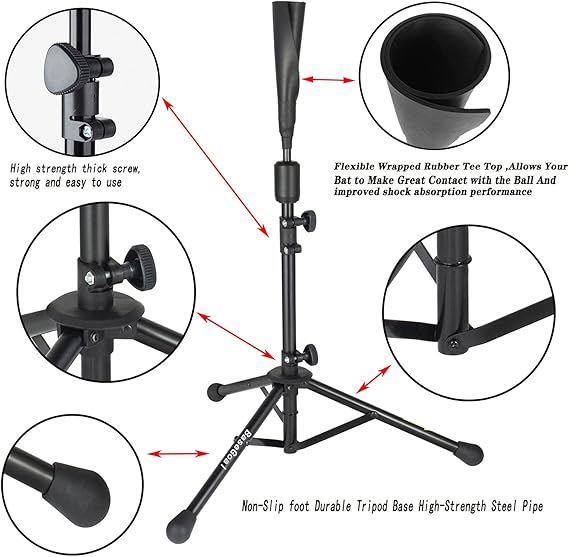 7'×7' Baseball Softball Practice Net,Baseball Backstop,with Batting Tee,for Hitting Pitching Batting Catching with Bow Frame,Bonus Strike Zone