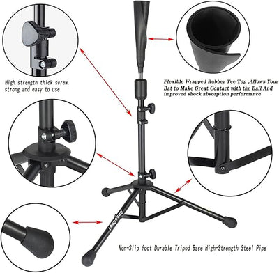 7'×7' Baseball Softball Practice Net,Baseball Backstop,with Batting Tee,for Hitting Pitching Batting Catching with Bow Frame,Bonus Strike Zone