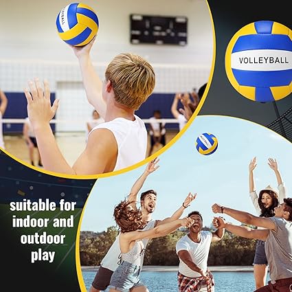 Jerify 4 Pcs Sport Balls Set Official Size Athletic Balls Include Soccer, Football, Basketball, Volleyball for Indoor Outdoor Game Youth Adult Operation Christmas Ball Gifts