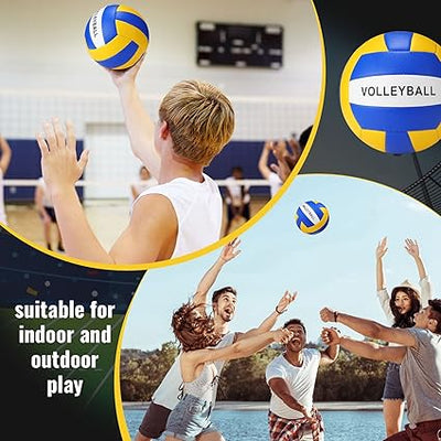 Jerify 4 Pcs Sport Balls Set Official Size Athletic Balls Include Soccer, Football, Basketball, Volleyball for Indoor Outdoor Game Youth Adult Operation Christmas Ball Gifts