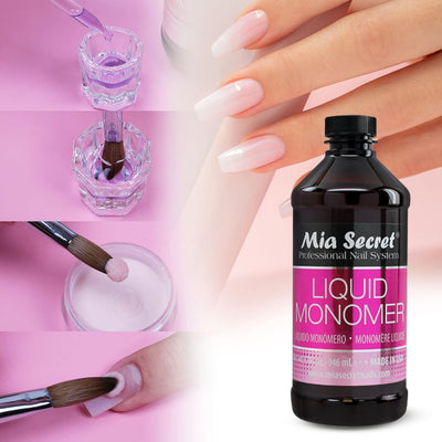 32 oz Mia Secret Liquid Monomer - Professional Acrylic Nail Liquid for Acrylic Powder - EMA monomer acrylic nail liquid