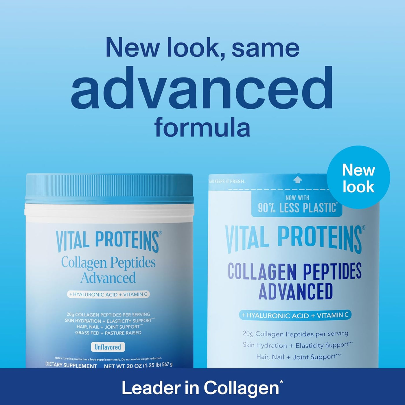 Vital Proteins - Collagen Peptides Powder, from Grass-Fed, Pasture-Raised Cows, Unflavored, 20 oz