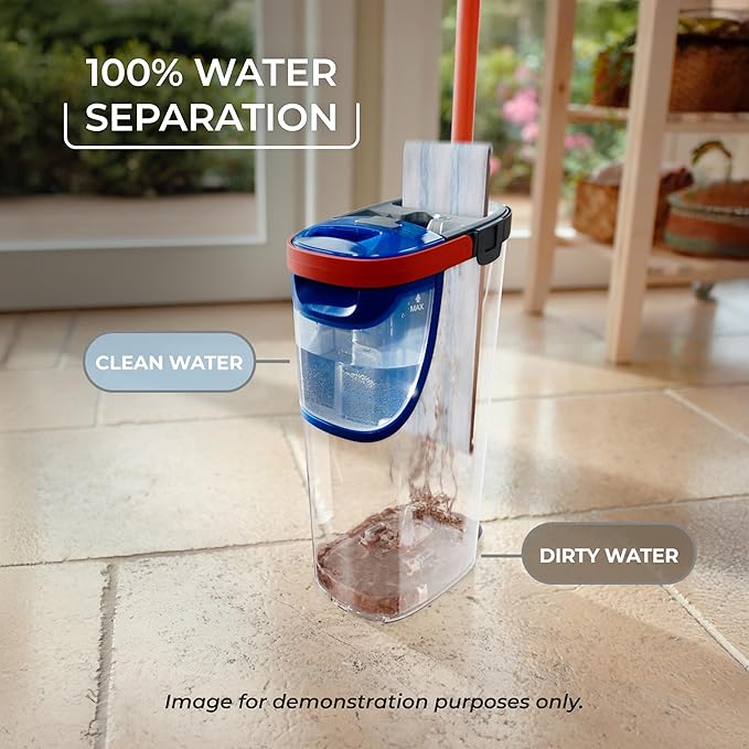 O-Cedar H2prO Flat Mop System | Quick Cleaning Tool | Clean with Clean Water | Machine Washable Reusable Microfiber Mop Pad | Safe on Wood Floors, Vinyl, Tile, Baseboards, Walls