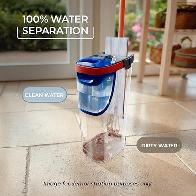 O-Cedar H2prO Flat Mop System | Quick Cleaning Tool | Clean with Clean Water | Machine Washable Reusable Microfiber Mop Pad | Safe on Wood Floors, Vinyl, Tile, Baseboards, Walls