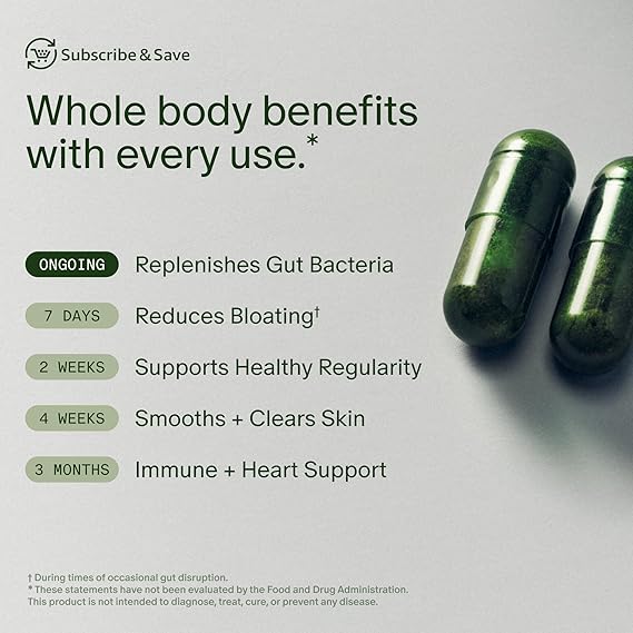 Seed DS-01 Daily Synbiotic – Prebiotic and Probiotic for Women and Men – Digestive Health, Gut Health, Immune Support, Bloating and Constipation Relief – Vegan and Shelf-Stable – 60 Capsules