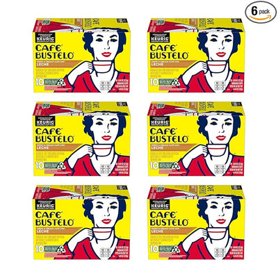 Café Bustelo Café con Leche Flavored Espresso Style Coffee, 60 Keurig K-Cup Pods