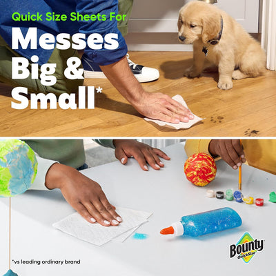 Bounty Quick Size Paper Towels, White, Family Rolls, 16 Count (Up to 40 Regular Rolls)