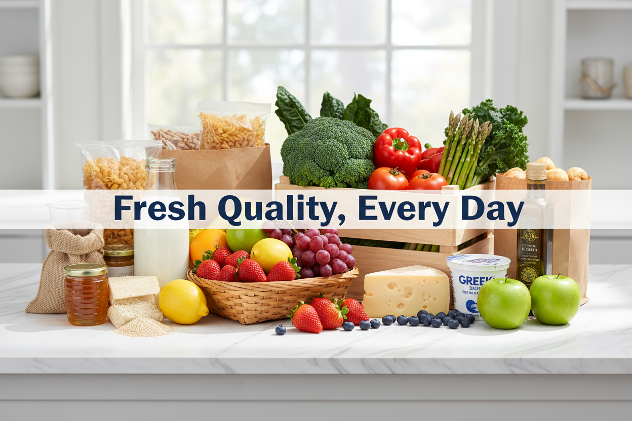 Grocery products with tagline