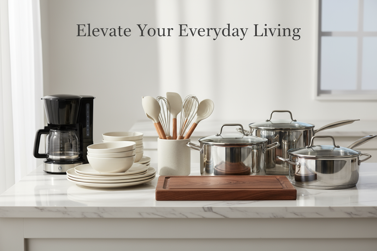 Home & kitchen products with tagline 