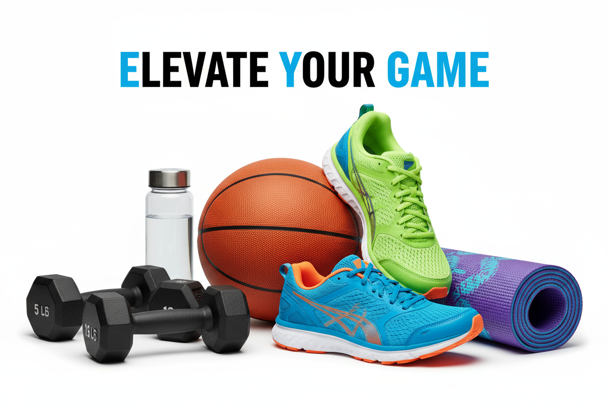 Sports products with tagline 